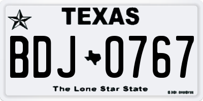 TX license plate BDJ0767