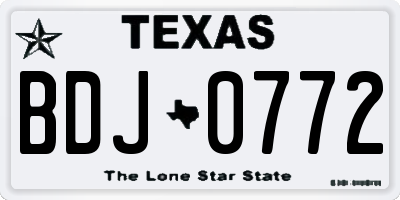 TX license plate BDJ0772