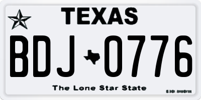TX license plate BDJ0776