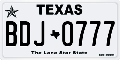 TX license plate BDJ0777