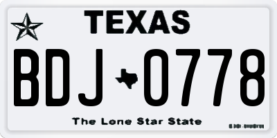 TX license plate BDJ0778