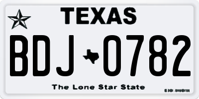 TX license plate BDJ0782