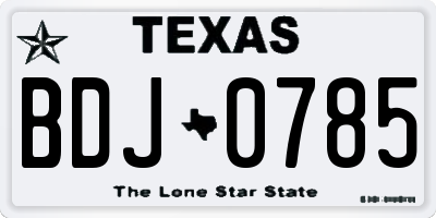 TX license plate BDJ0785