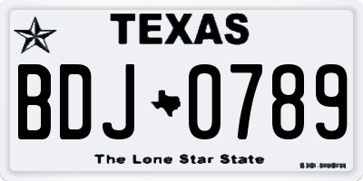 TX license plate BDJ0789