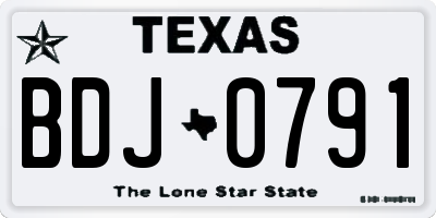 TX license plate BDJ0791