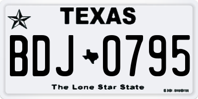 TX license plate BDJ0795