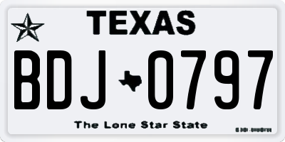 TX license plate BDJ0797