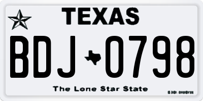 TX license plate BDJ0798