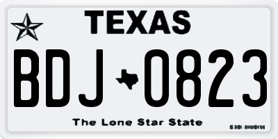 TX license plate BDJ0823