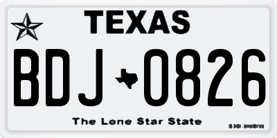 TX license plate BDJ0826