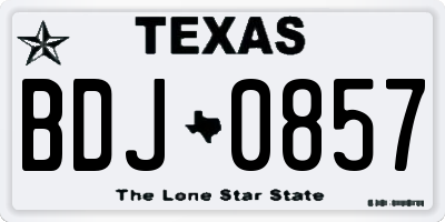 TX license plate BDJ0857