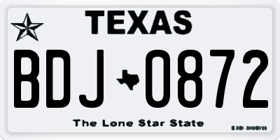 TX license plate BDJ0872
