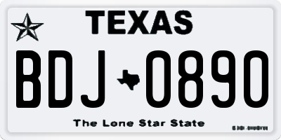 TX license plate BDJ0890