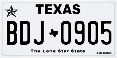 TX license plate BDJ0905