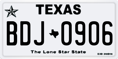 TX license plate BDJ0906