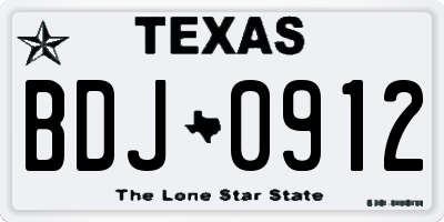 TX license plate BDJ0912