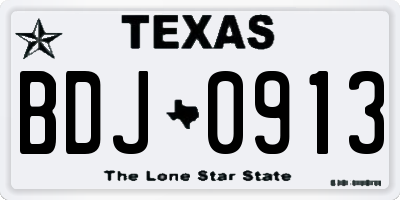 TX license plate BDJ0913