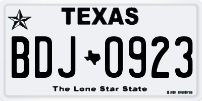 TX license plate BDJ0923