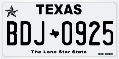 TX license plate BDJ0925