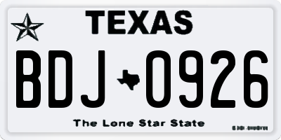 TX license plate BDJ0926