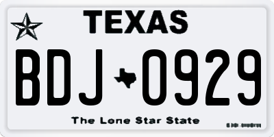 TX license plate BDJ0929