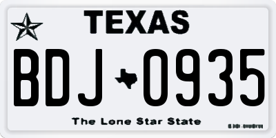 TX license plate BDJ0935