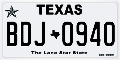 TX license plate BDJ0940