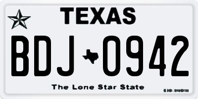 TX license plate BDJ0942