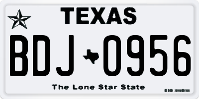 TX license plate BDJ0956