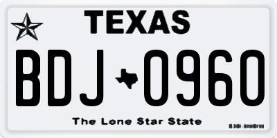 TX license plate BDJ0960
