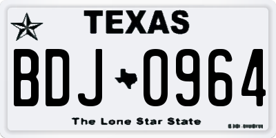 TX license plate BDJ0964