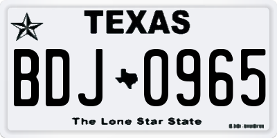 TX license plate BDJ0965