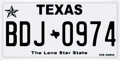 TX license plate BDJ0974