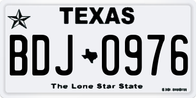TX license plate BDJ0976