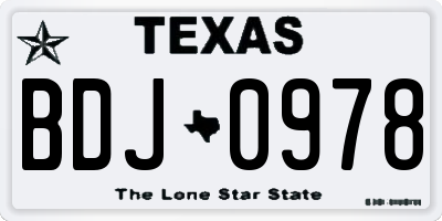 TX license plate BDJ0978