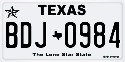 TX license plate BDJ0984