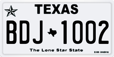 TX license plate BDJ1002