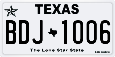 TX license plate BDJ1006