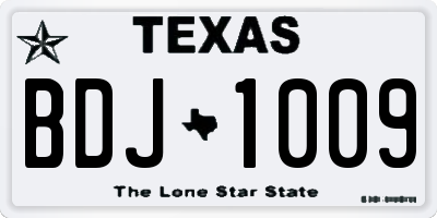 TX license plate BDJ1009