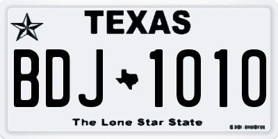 TX license plate BDJ1010