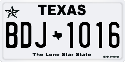 TX license plate BDJ1016