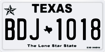 TX license plate BDJ1018