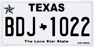 TX license plate BDJ1022