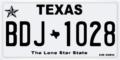 TX license plate BDJ1028