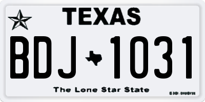 TX license plate BDJ1031