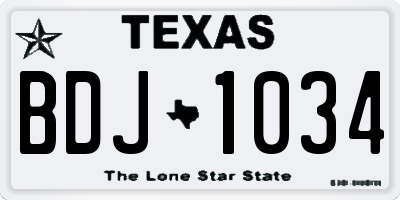 TX license plate BDJ1034