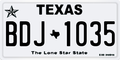 TX license plate BDJ1035