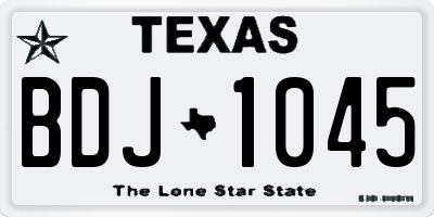 TX license plate BDJ1045