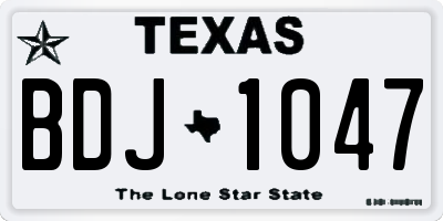 TX license plate BDJ1047