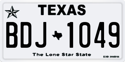 TX license plate BDJ1049